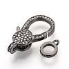 Brass Micro Pave Cubic Zirconia Lobster Claw Clasps ZIRC-S058-17B-2