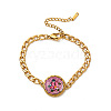 304 Stainless Steel Enamel Link Bracelets WGE16A1-04-1