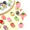 24Pcs 12 Colors Transparent Glass Apple Pendants DGLA-FS0001-15-2