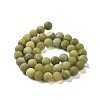 Round Frosted Natural TaiWan Jade Bead Strands X-G-M248-8mm-02-2