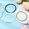 3Pcs 3 Colors Glass Seed Beaded Stretch Bracelet Sets for Women BJEW-JB11373-02-3