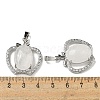 Natural Quartz Crystal with Clear Cubic Zirconia Pendants G-G133-03P-20-3