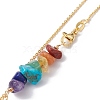 Natural Mixed Gemstone Beaded Larat Necklace with Brass Chains NJEW-JN04509-6