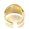 Rack Plating Brass Shell Open Cuff Rings for Women RJEW-M022-08G-3