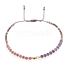 Natural Amethyst & Glass Seed Braided Bead Bracelets HR1333-1-1