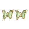 Brass Pave Faceted Glass Connector Charms FIND-Z020-04H-1