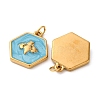304 Stainless Steel Enamel Pendants STAS-U061-37G-C04-2