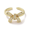 Brass Micro Pave Cubic Zirconia Open Cuff Ring RJEW-K256-58F-G-2