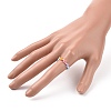 Glass Beaded Flower Wrap Stretch Finger Ring for Women RJEW-MZ00002-02-3