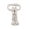925 Sterling Silver Micro Pave Clear Cubic Zirconia Fold Over Clasps STER-U001-07P-1
