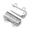 Rhodium Plated 925 Sterling Silver Micro Pave Clear Cubic Zirconia Box Clasps STER-G036-03P-2