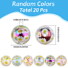 20Pcs UV Plating Acrylic Printed Beads TACR-SC0001-46B-2