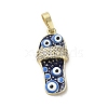 Brass Micro Pave Cubic Zirconia Pendants KK-E092-18G-05-1