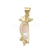 Brass Micro Pave Clear Cubic Zirconia Pendants KK-I712-26G-1