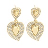 Brass Micro Pave Clear Cubic Zirconia Dangle Stud Earrings for Women EJEW-F352-05G-02-2