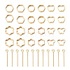 Spritewelry 48Pcs 6 Style Brass Bead Frame KK-SW0001-06-2