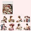 16Pcs PET Baroque Maiden Waterproof Stickers Self-Adhesive Stickers PW-WG5252D-02-1