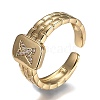 Brass Micro Pave Clear Cubic Zirconia Cuff Rings RJEW-H538-02G-X-3
