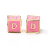 Rack Plating Brass Enamel Beads KK-B060-04G-05D-2