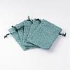 Polyester Imitation Burlap Packing Pouches Drawstring Bags ABAG-R005-14x10-07-2