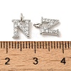 Initial Letter Brass Micro Pave Cubic Zirconia Pendants ZIRC-F008-N-3