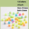 24Pcs 12 Colors Round Luminous Silicone Beads JX328A-01-2