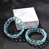 Glass Beads Stretch Bracelets for Women Men BJEW-M049-04A-1