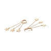 Brass Star Chain Tassel Dangle Hoop Earrings EJEW-TA00109-5