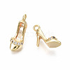 Brass Mirco Pave Clear Cubic Zirconia Charms KK-T056-85G-NF-3
