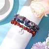 3Pcs 3 Styles Natural Amethyst & Lapis Lazuli &  Red Jasper Chips Stretch Bracelets Sets BJEW-JB11076-11-2