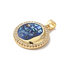 Rack Plating Brass Micro Pave Cubic Zirconia Pendants KK-K385-62G-3