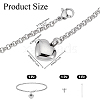 2Pcs Heart Non-Tarnish Stainless Steel Charm Bracelets BJEW-CN0001-23P-2