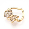 Brass Micro Pave Cubic Zirconia Charms KK-N261-01G-2