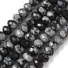 Natural Snowflake Obsidian Bead Strands G-D344-A13-3