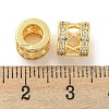 Rack Plating Brass Micro Pave Clear Cubic Zirconia European Beads KK-L215-326G-3