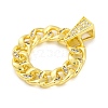 Rack Plating Brass Micro Pave Cubic Zirconia Pendants KK-M021-08G-01-2