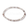 Natural Quartz Rondelle Beaded Stretch Bracelets BJEW-JB09980-03-1