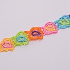 Heart Embroidered Polyester Ribbon OCOR-WH0060-04-2