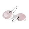 Natural Rose Quartz Dangle Earrings EJEW-C119-01P-05-2