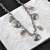 Summer Beach 304 Stainless Steel & Shell Pendant Necklaces NJEW-Z061-09P-3