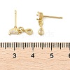 Brass Micro Pave Clear Cubic Zirconia Stud Earrings EJEW-R016-26G-02-5