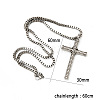 Stylish Stainless Steel Cross Pendant Box Chain Necklaces for Women Men TX9087-2-1