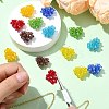 7Pcs 7 Colors Handmade Copper Wired Glass Beaded Heart Pendants PALLOY-CJ00101-5