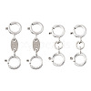 Anti-Tarnish  4Pcs 2 Style 925 Sterling Silver Spring Ring Clasps Sets STER-TA0001-05-1