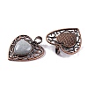 Natural Labradorite Peach Love Heart Pendants G-G158-01-12-2