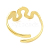 Real 18K Gold Plated 304 Stainless Steel Open Cuff Rings for Women RJEW-B061-01G-07-3