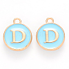 Golden Plated Alloy Enamel Charms ENAM-S118-04D-1