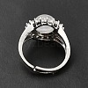 Natural Quartz Crystal Adjustable Rings RJEW-P043-02P-25-4