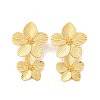 Brass Clear Cubic Zirconia Stud Earrings for Women EJEW-U015-08G-1