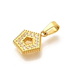 Ion Plating(IP) 304 Stainless Steel Micro Pave Cubic Zirconia Pendants STAS-H228-04G-07-2